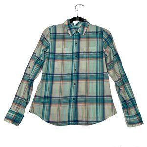 4/$25 The North Face Shirt Cotton Plaid Long Sleeve Button Down Womens Sz S